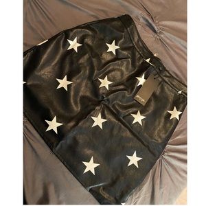 Black skirt with stars.